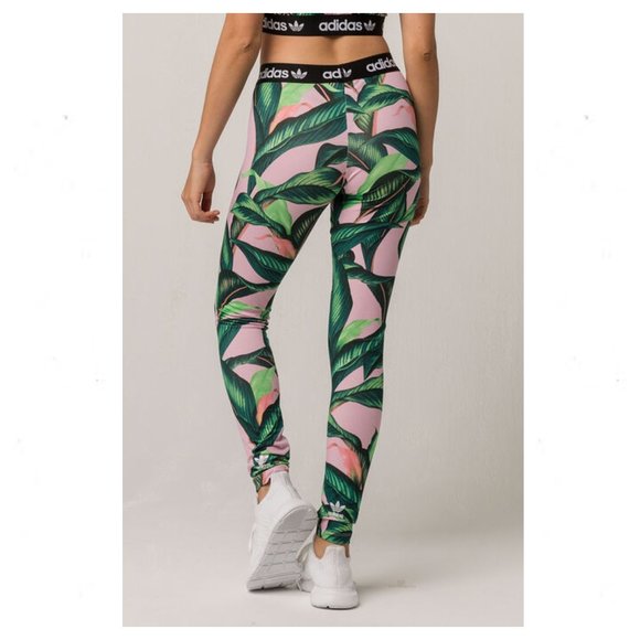 Adidas X Farm Rio Pink Palm Leggings 